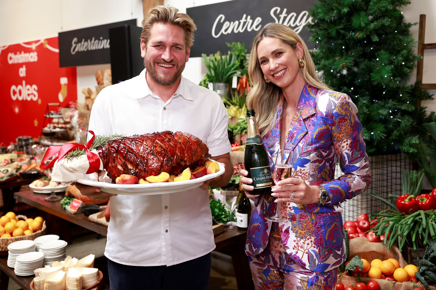 Curtis Stone and Nikki Phillips launching Christmas at Coles 